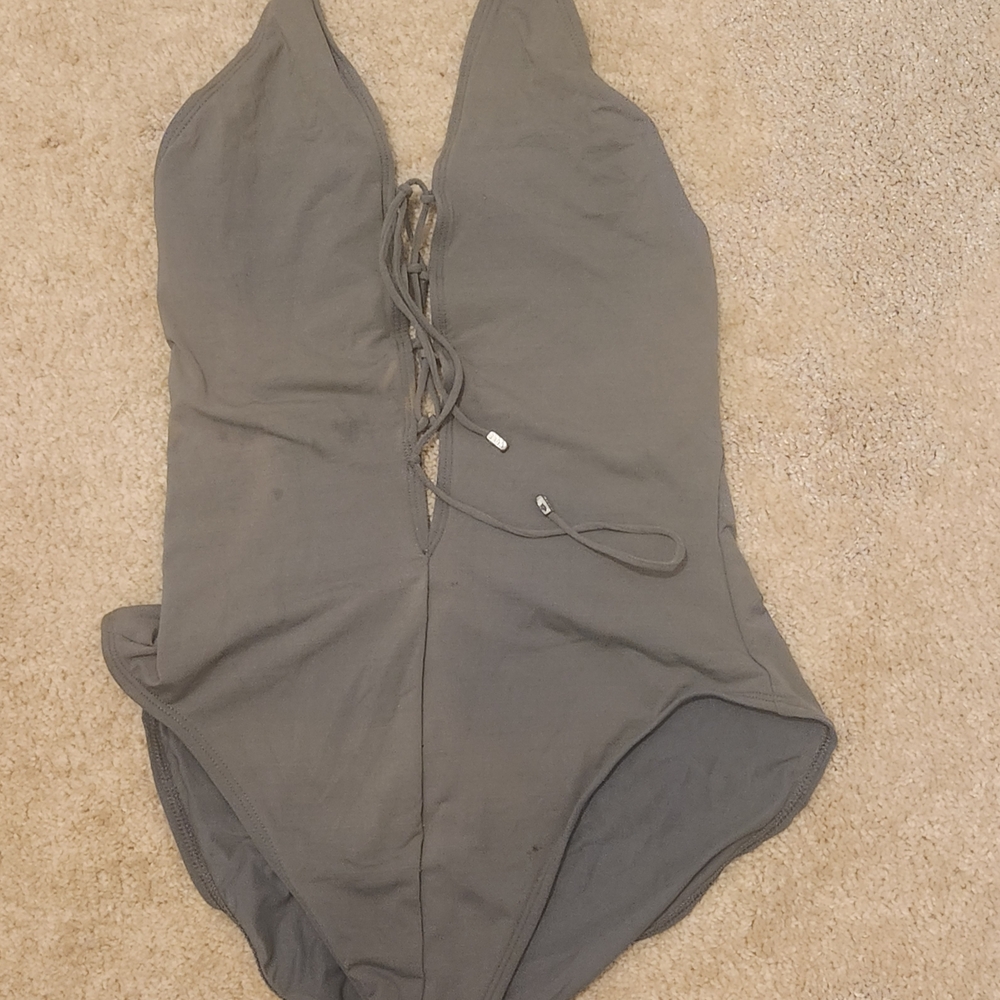 Anne Cole Large Charcoal One-Piece Swimsuit